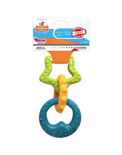 Nylabone Puppy Teething Rings - Bacon Flavor - 1 Pack (3 Rings)