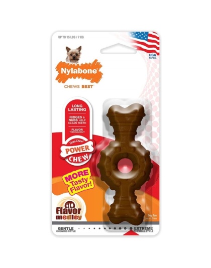 Nylabone Dura Chew Power Chew Textured Ring Bone Flavor Medley - X-Small (Dogs up to 15 lbs)