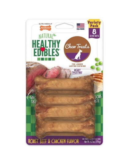 Nylabone Healthy Edibles Wholesome Dog Chews - Variety Pack - Petite (8 Pack)