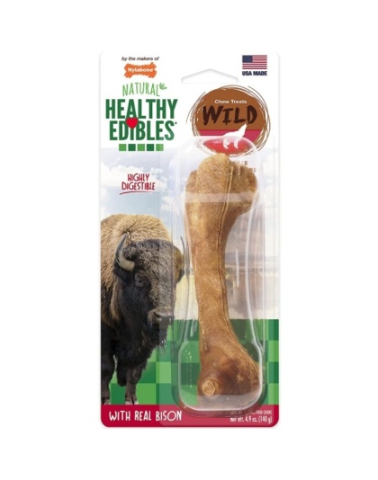 Nylabone Natural Healthy Edibles Wild Bison Chew Treats - Large - 1 Pack