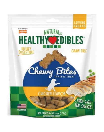 Nylabone Natural Healthy Edibles Chicken Chewy Bites Dog Treats - 6 oz