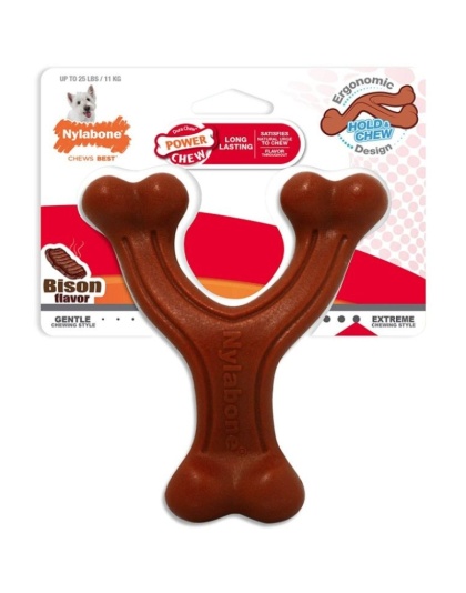 Nylabone Power Chew Wishbone Dog Chew Toy Bison Flavor - Regular - 1 count