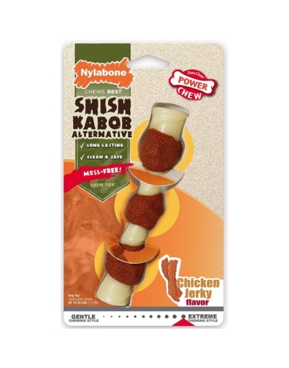 Nylabone Power Chew Shish Kabob Mess Free Nylon Chew Toy Chicken Jerky Flavor Regular - 1 count