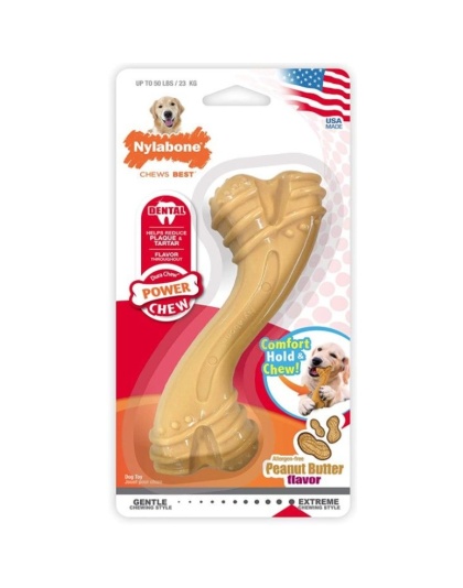 Nylabone Power chew Curvy Dental Chew Peanut Butter Flavor Giant - 1 count