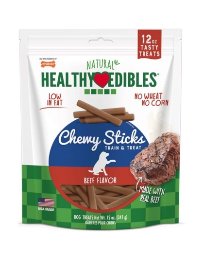 Nylabone Healthy Edibles Natural Chewy Sticks Beef Flavor - 12 oz