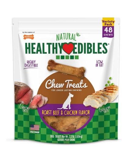 Nylabone Healthy Edibles Wholesome Dog Chews - Variety Pack - Petite (48 count)