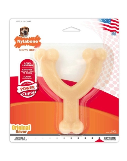 Nylabone Dura Chew Wishbone - Original Flavor - Wolf - For Dogs 26-35 lbs