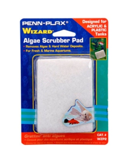 Penn Plax Wizard Algae Scrubber Pad for Acrylic or Glass Aquariums - 3"L x 4"W - 1 count