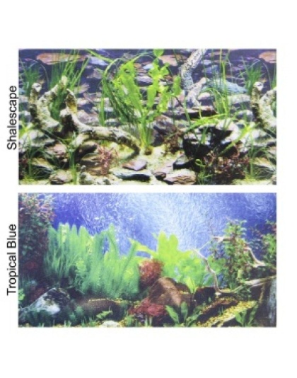 Penn Plax Double-Back Aquarium Background - Tropical Blue / Shalescape - 24" Tall x 48" Wide - (Fits 45-120 Gallon Tanks)