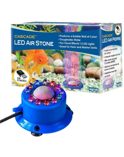 Penn Plax Cascade LED Round Air Stone - 1 count