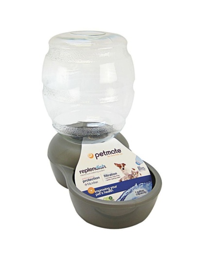 Petmate Replendish Waterer - Brushed Nickel - 1 Gallon