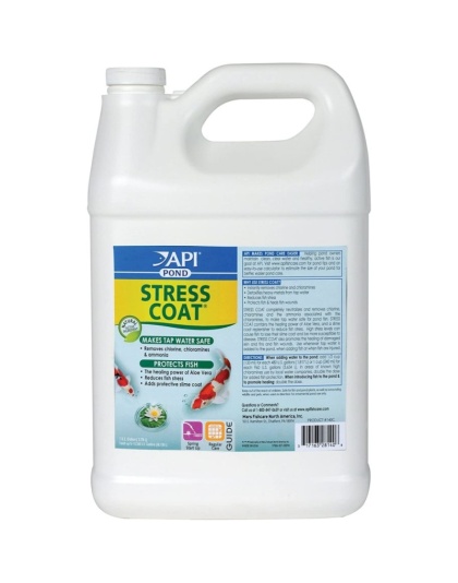 PondCare Stress Coat Plus Fish & Tap Water Conditioner for Ponds - 1 Gallon (Treats 15,360 Gallons)