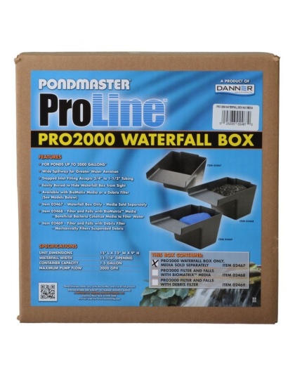 Pondmaster Pro Series Pond Biological Filter & Waterfall - Pro 2000 - (15"L x 12"W x 11.25"H)