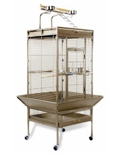 Medium Wrought Iron Select Bird Cage - Chalk White