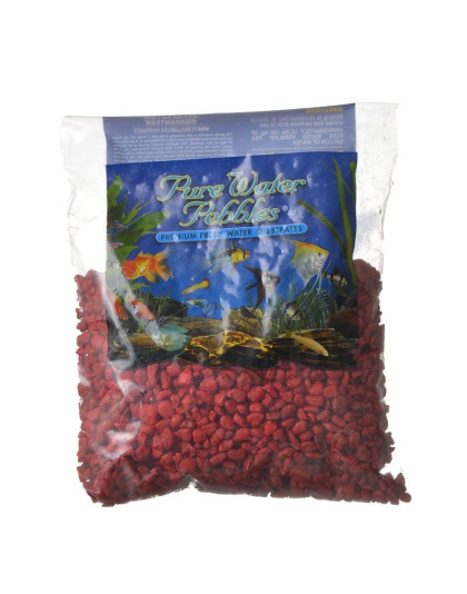 Pure Water Pebbles Aquarium Gravel - Currant Red - 2 lbs (3.1-6.3 mm Grain)