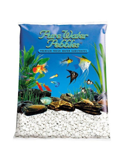 Pure Water Pebbles Aquarium Gravel - Snow White - 25 lbs (3.1-6.3 mm Grain)