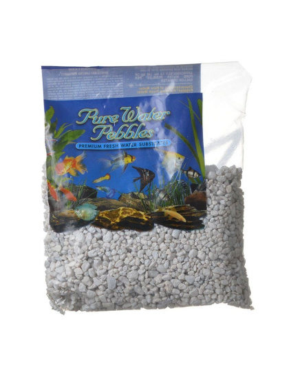 Pure Water Pebbles Aquarium Gravel - Snow White - 2 lbs (3.1-6.3 mm Grain)