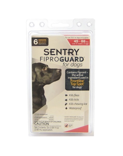 Sentry FiproGuard for Dogs - Dogs 45-88 lbs (6 Doses)