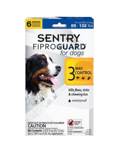 Sentry FiproGuard for Dogs - Dogs 89-132 lbs (6 Doses)