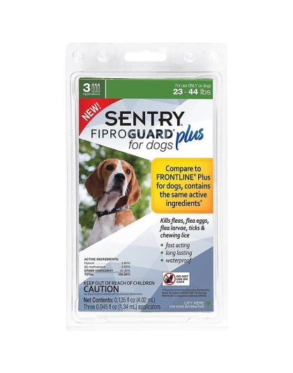Sentry Fiproguard Plus IGR for Dogs & Puppies - Medium - 3 Applications - (Dogs 23-44 lbs)