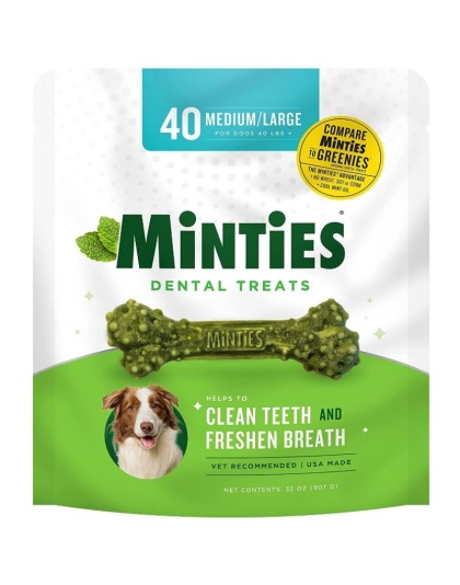 Sergeants Minties Dental Treats for Dogs Medium Large - 40 count