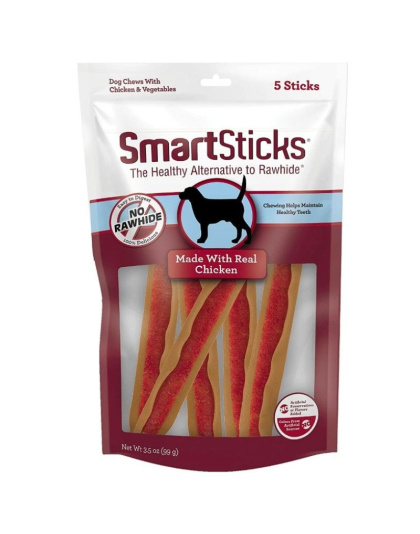 SmartBones SmartSticks Vegetable and Chicken Rawhide Free Dog Chew - 5 count