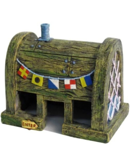 Spongebob Krusty Krab Restaurant Aquarium Decor - Large (2.5"L x 2.5"W x 3"H)