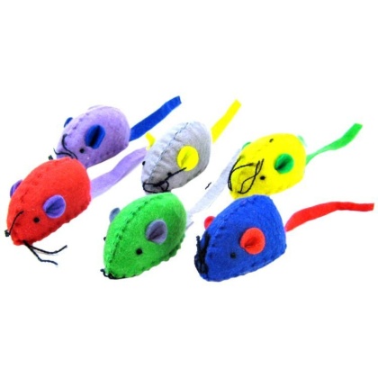 Spot Felt Mice with Catnip Cat Toys - 6 Pack