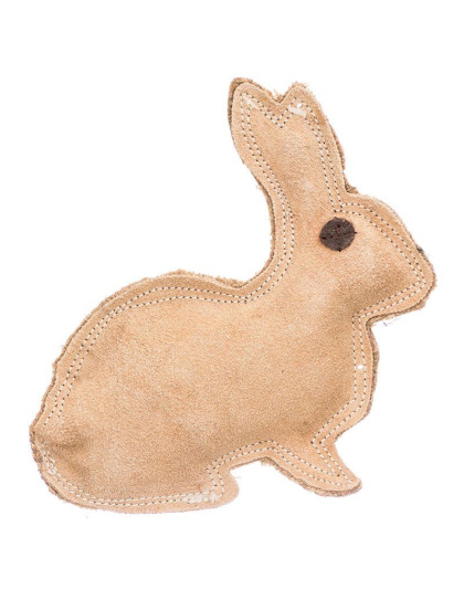 Spot Dura-Fused Leather Rabbit Dog Toy - 8" Long x 7.5" High