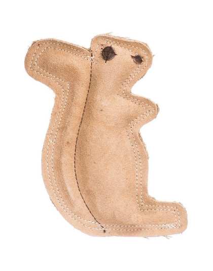 Spot Dura-Fused Leather Squirrel Dog Toy - 6.5" Long x 8" High