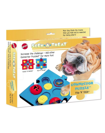 Spot Seek-A-Treat Flip 'N Slide Connector Puzzle Interactive Dog Treat and Toy Puzzle - 1 count
