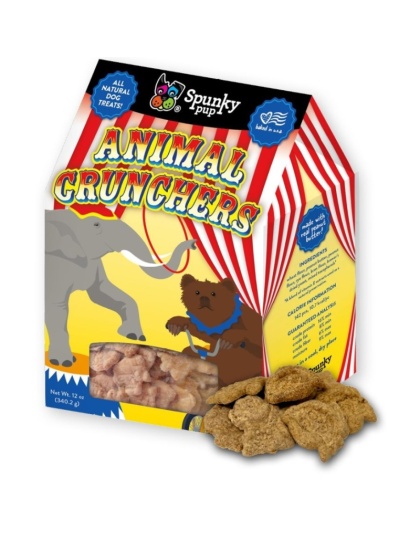 Spunky Pup Animal Crunchers All Natural Dog Biscuit Treat Peanut Butter Flavor - 12 oz