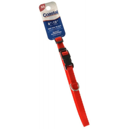 Tuff Collar Nylon Adjustable Collar - Red - 8"-12" Long x 3/8" Wide