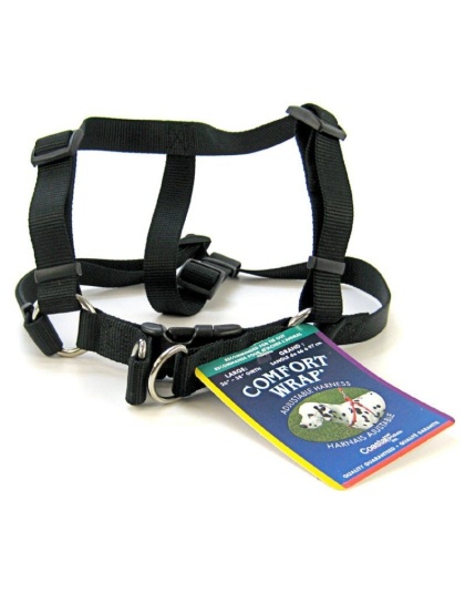 Tuff Collar Comfort Wrap Nylon Adjustable Harness - Black - Large (Girth Size 26"-40")