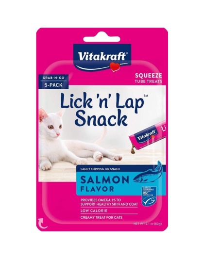 VitaKraft Lick N Lap Snack Salmon Cat Treat - 5 count