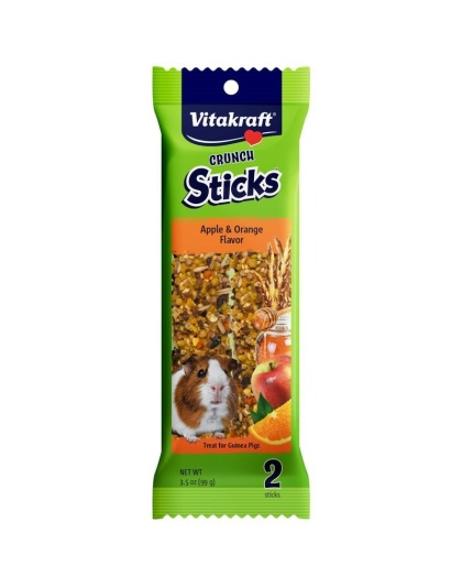 Vitakraft Crunch Sticks Guinea Pig Treats - Apple & Orange Flavor - 2 Pack