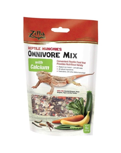 Zilla Reptile Munchies - Omnivore Mix with Calcium - 4 oz