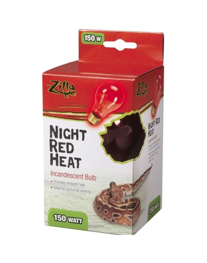 Zilla Incandescent Night Red Heat Bulb for Reptiles - 150 Watt