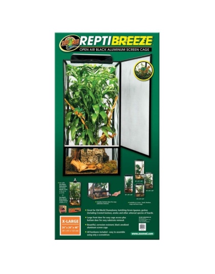 Zoo Med Reptibreeze Open Air Aluminum Screen Cage - Black - X-Large (24"L x 24"W x 48"H)