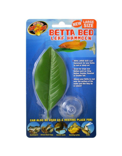 Zoo Med Aquatic Betta Bed Leaf Hammock - Large - 1 Count - (5" Long)